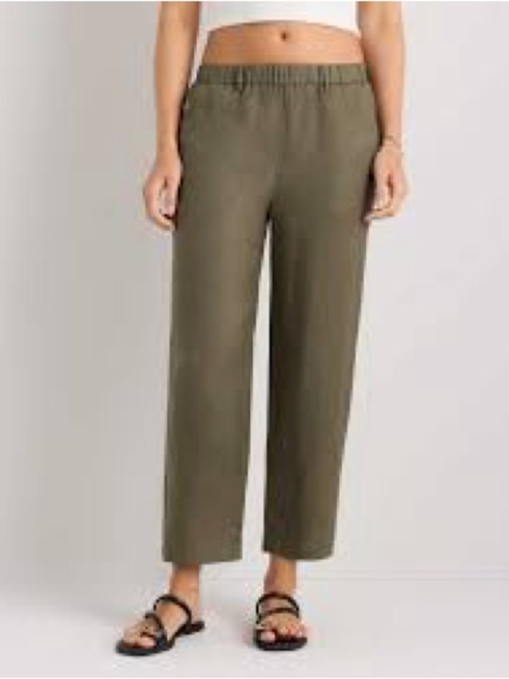 Quince Olive Linen Pants